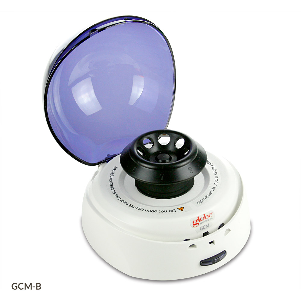 Globe Scientific Centrifuge, Mini, 8-Place, 7000rpm Fixed Speed, 120v, 60Hz, US Plug, Blue Lid (Includes: 8-Place Rotor for 1.5mL/2.0mL Tubes, 2 x 8 Place Rotor for PCR Tubes/Strips and both Sleeves) centrifuge; mini centrifuge; microcentrifuge